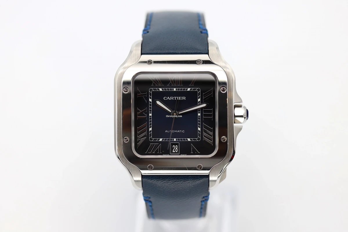 IMG_9081 Cartier Santos Mens watch Unisex Automatic Steel 4072 Replica 8
