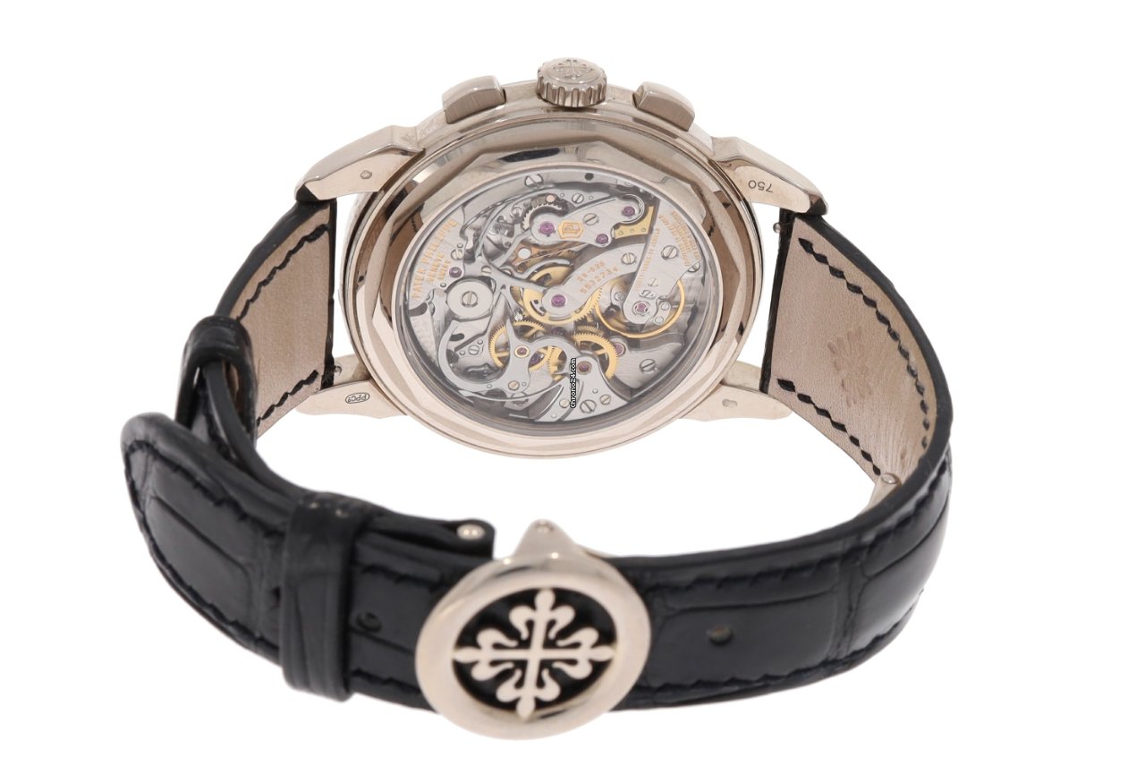 Patek Philippe Perpetual Calendar Chronograph Mens watch Unisex Manual winding White gold 5270G-001 Replica 8