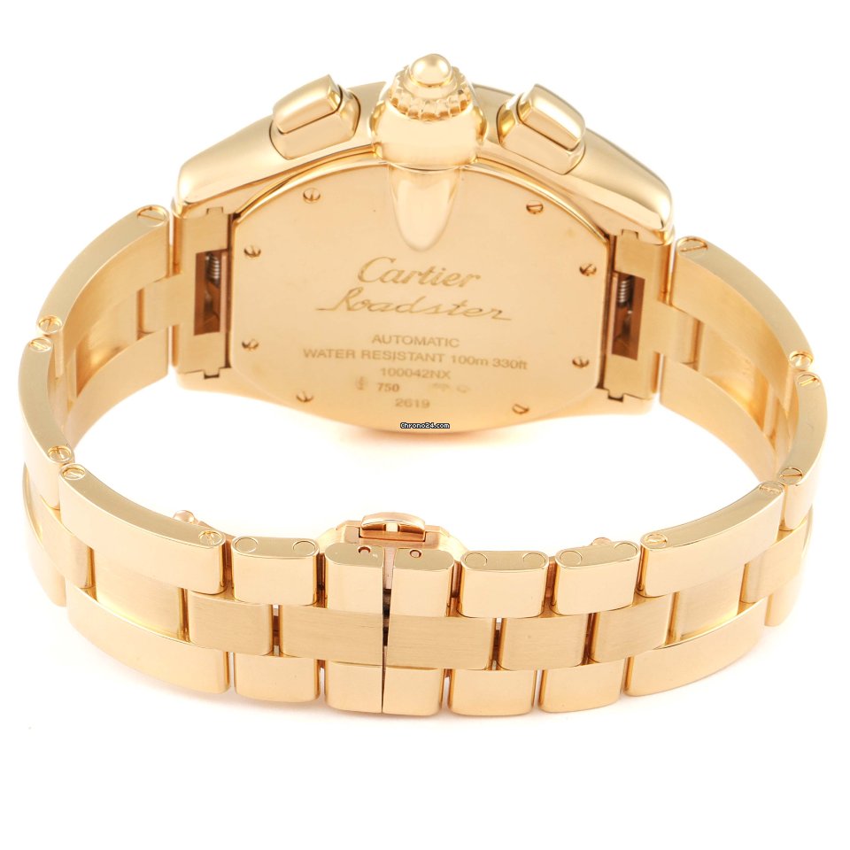 IMG_9081 Cartier Roadster Mens watch Unisex Automatic Yellow gold W62021Y2 Replica 8