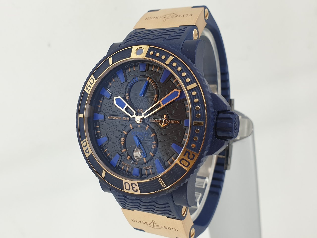 IMG_9081 Ulysse Nardin Maxi Marine Diver Mens watch Unisex Automatic Gold Steel 263-98 Replica 8