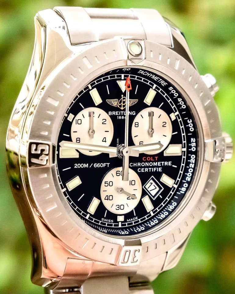 IMG_9081 Breitling Colt Chronograph Mens watch Unisex Quartz Steel A7338811 BD43 Replica 8