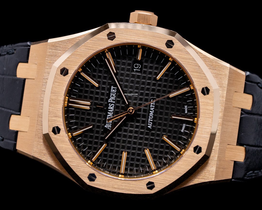 IMG_9081 Audemars Piguet Royal Oak Selfwinding Mens watch Unisex Automatic Rose gold 15400OR.OO.D002CR.01 Replica 8