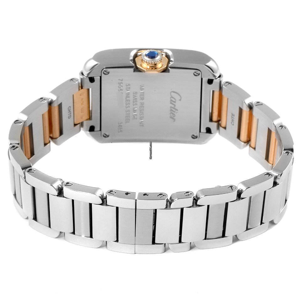IMG_9081 Cartier Tank Anglaise Womens watch Quartz Gold Steel WT100024 Replica 8