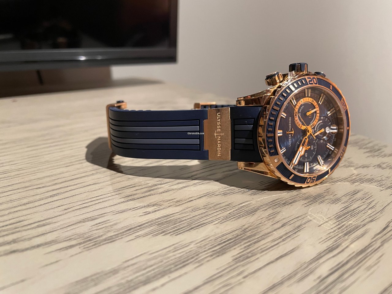 Ulysse Nardin Diver Chronograph Mens watch Unisex Automatic Rose gold 1502-151-3 93 Replica 8