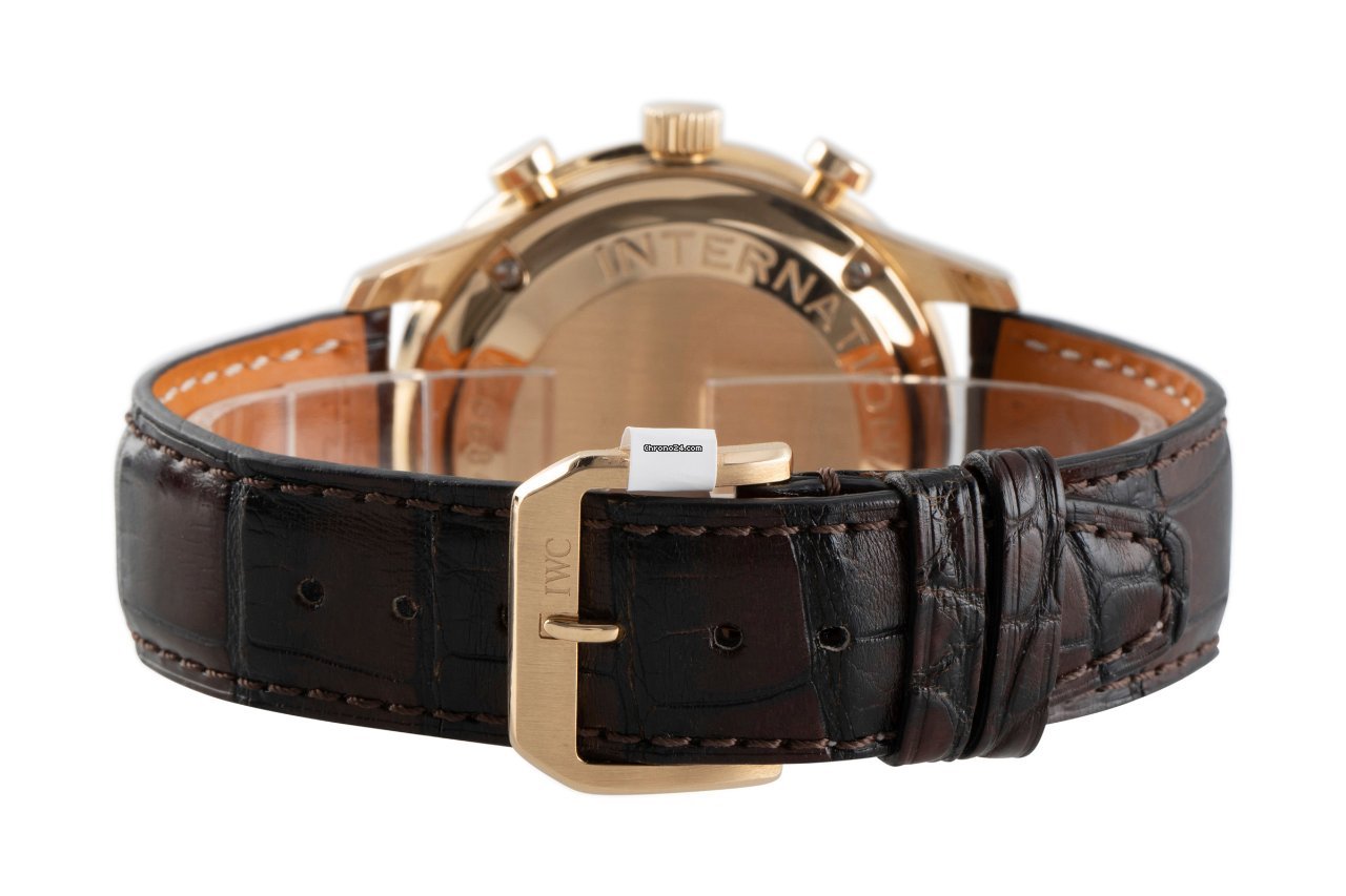IWC Portuguese Chronograph Mens watch Unisex Manual winding Yellow gold 3712 Replica 8