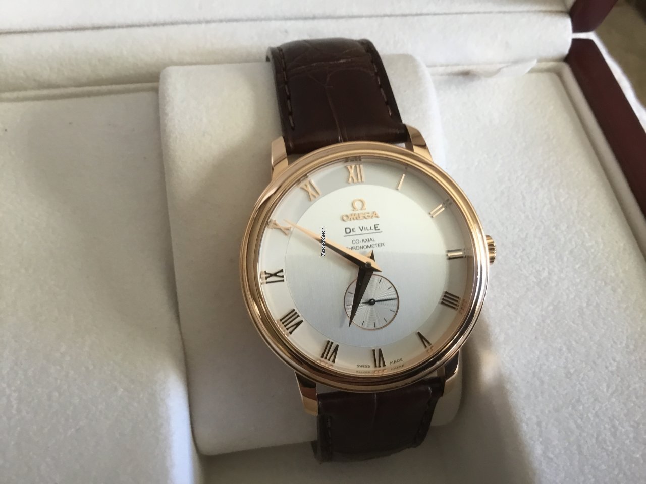 IMG_9081 Omega De Ville Prestige Mens watch Unisex Automatic Rose gold 4614.30.02 Replica 8