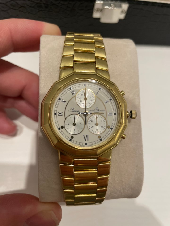 Baume & Mercier Riviera Mens watch Unisex Quartz Yellow gold MV045040 Replica 8