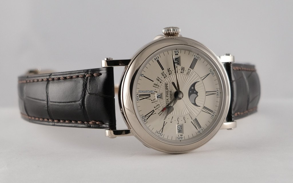 IMG_9081 Patek Philippe Perpetual Calendar Mens watch Unisex Automatic White gold 5159 G - 001 Replica 8