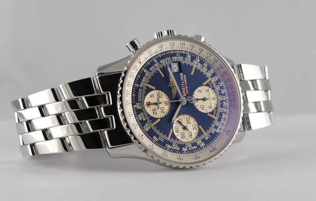 IMG_9081 Breitling Old Navitimer Mens watch Unisex Automatic Gold Steel A 13022 Replica 8