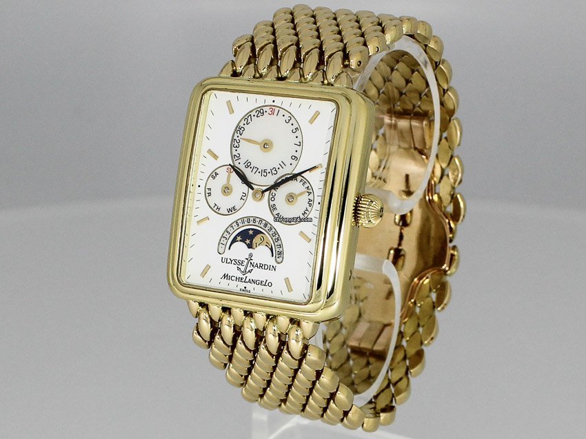 IMG_9081 Ulysse Nardin Michelangelo Mens watch Unisex Automatic Yellow gold 161-42 Replica 8