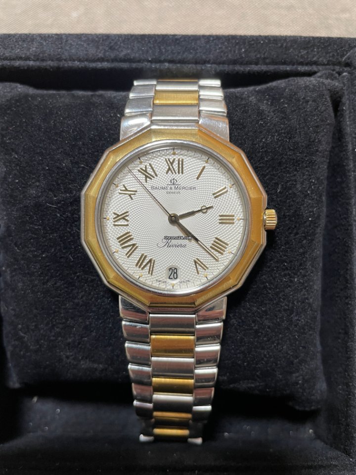 IMG_9081 Baume & Mercier Riviera Mens watch Unisex Quartz Gold Steel MVO45164 Replica 8