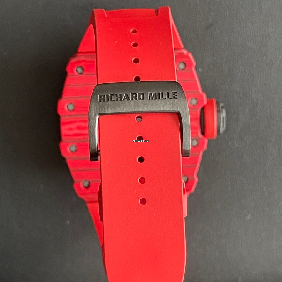 Richard Mille Mens watch Unisex Automatic Carbon Richard Mille RM 12-01 Tourbillon Red Quartz Tpt Replica 8
