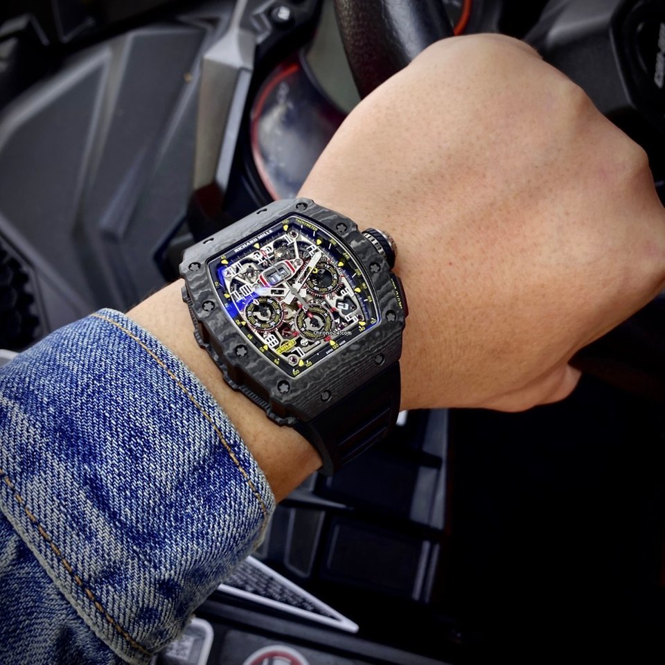 IMG_9081 Richard Mille RM 011 Mens watch Unisex Automatic Titanium Richard Mille RM11-03 CARBON NTPT Replica 8