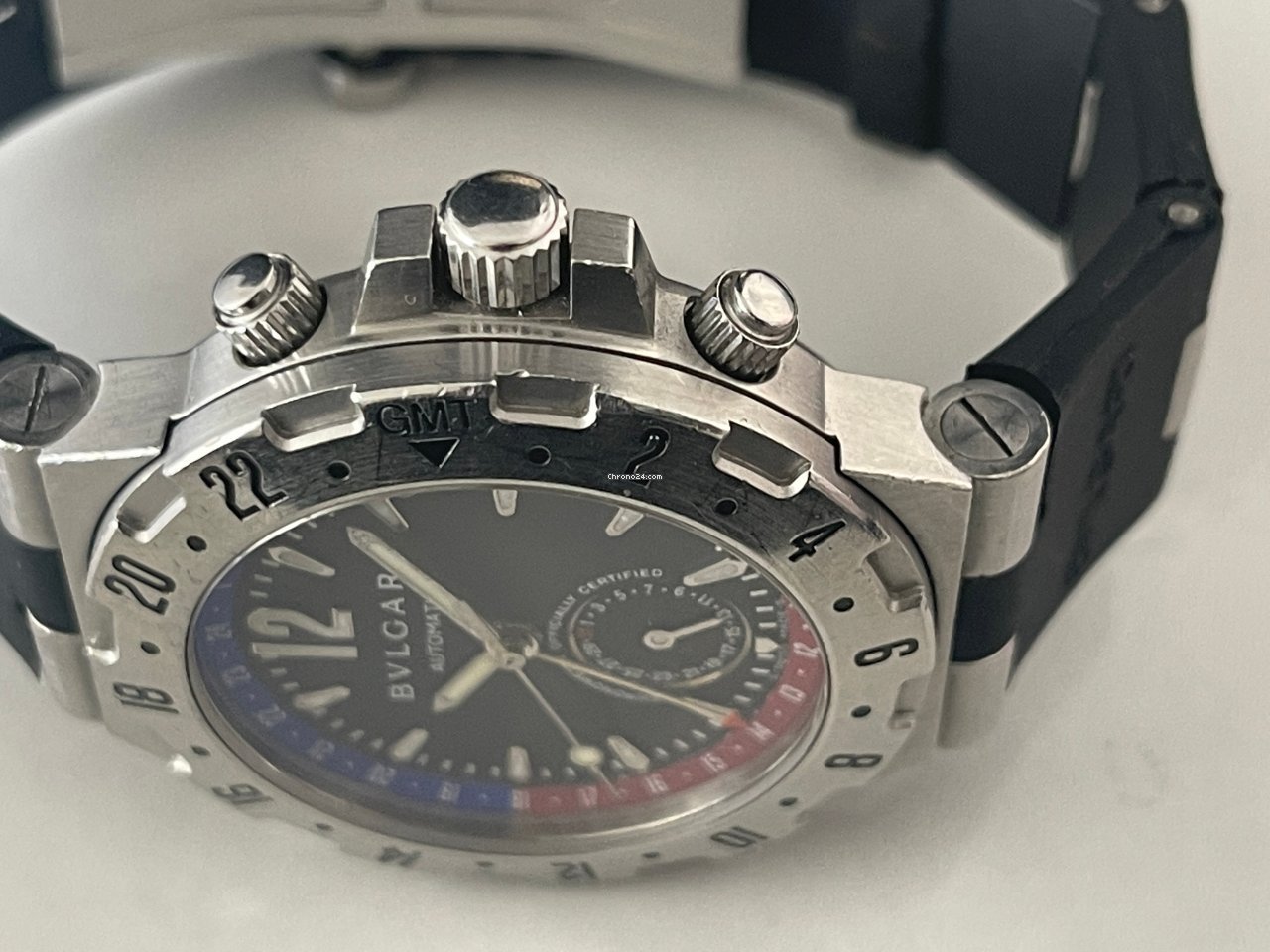 IMG_9081 Bulgari Diagono Mens watch Unisex Automatic Steel GMT40S Replica 8