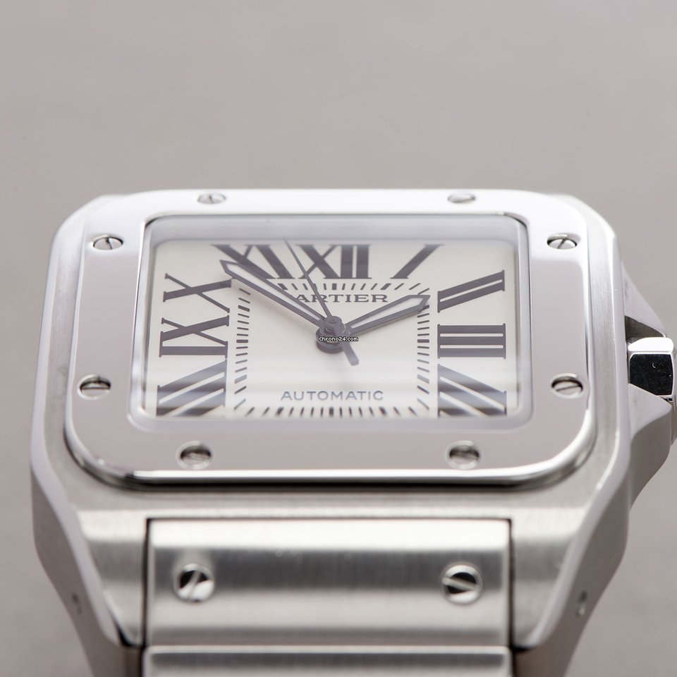 IMG_9081 Cartier Santos 100 Mens watch Unisex Automatic Steel W200737G or 2656 Replica 8