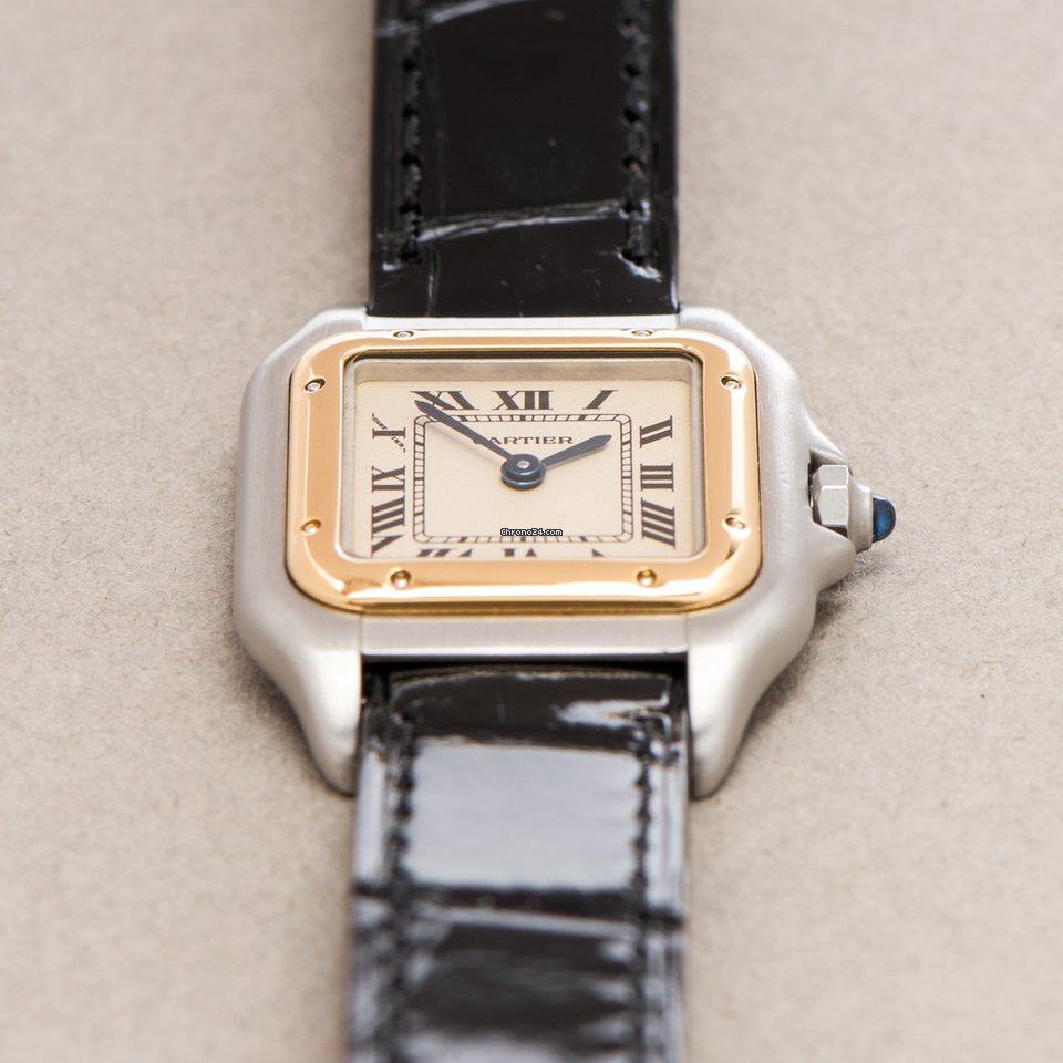IMG_9081 Cartier Panthere Womens watch Quartz Gold Steel 1120 Replica 8