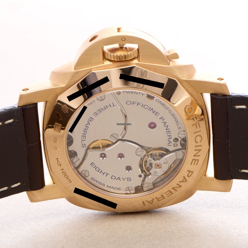 IMG_9081 Panerai Luminor 1950 8 Days GMT Mens watch Unisex Manual winding Rose gold PAM00576 Replica 8