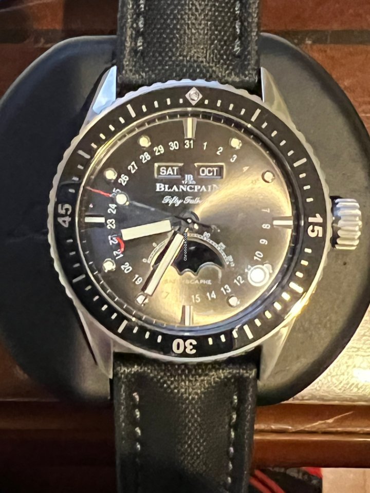 IMG_9081 Blancpain Fifty Fathoms Bathyscaphe Mens watch Unisex Automatic Titanium 5054-1110-B52A Replica 8