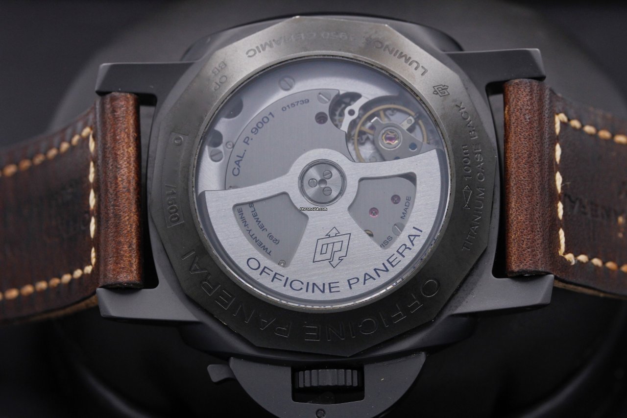 IMG_9081 Panerai Luminor 1950 3 Days GMT Automatic Ceramic PAM 441 Replica 8