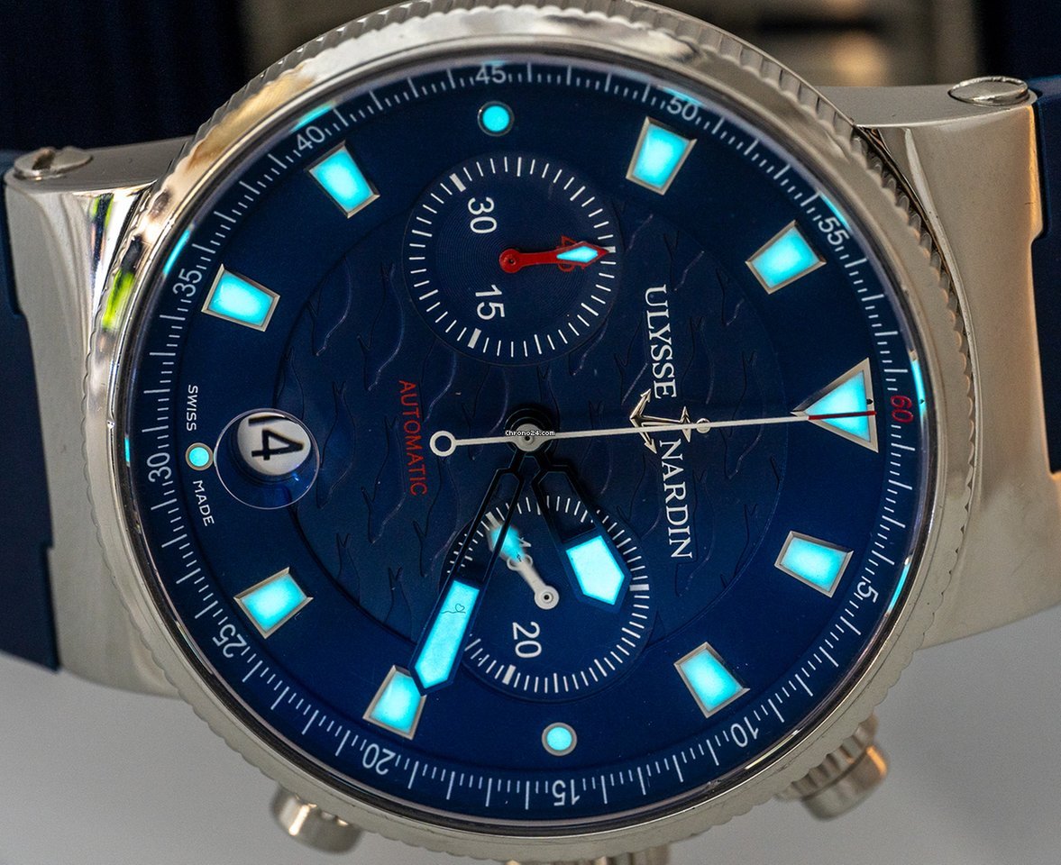 Ulysse Nardin Blue Seal Mens watch Unisex Automatic Steel 353-68LE-3 Replica 8