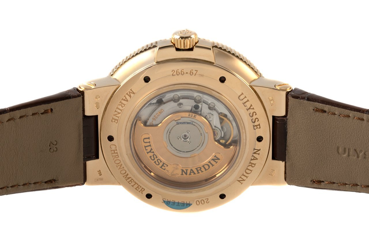 IMG_9081 Ulysse Nardin Marine Chronometer 43mm Mens watch Unisex Automatic Red gold 266-67 40 Replica 8