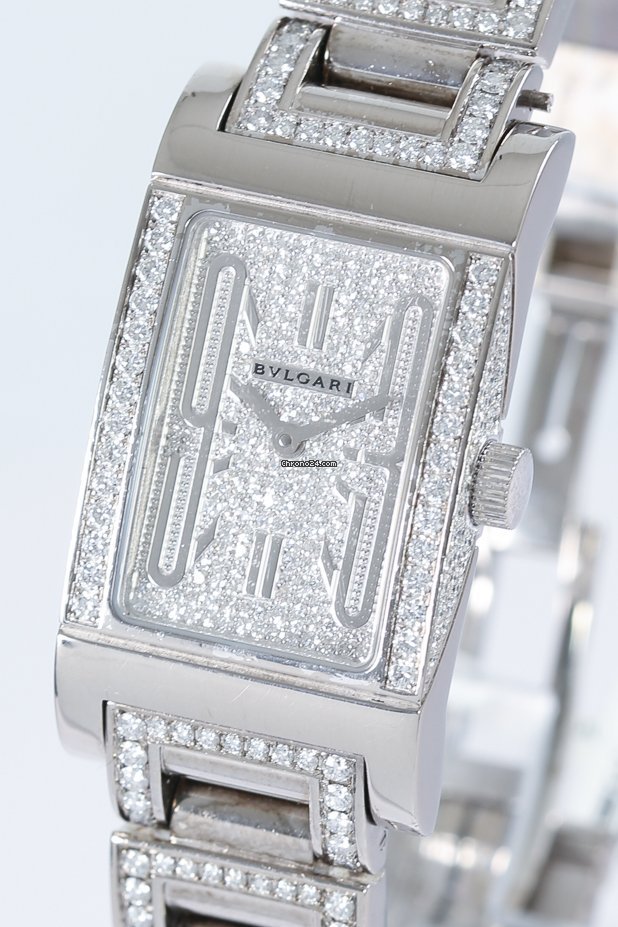 IMG_9081 Bulgari Rettangolo Womens watch Quartz White gold Rettangolo Replica 8