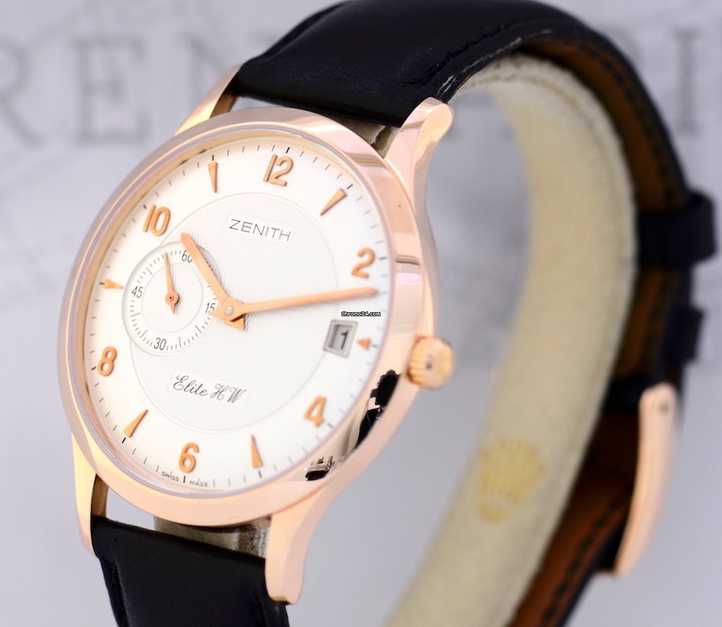 IMG_9081 Zenith Elite Mens watch Unisex Manual winding Rose gold 17-1125-680 Replica 8