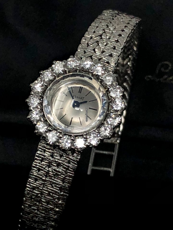 Piaget Womens watch Manual winding White gold 1970s Piaget 18kt 2.25 Diamond Bracelet Watch Replica 8