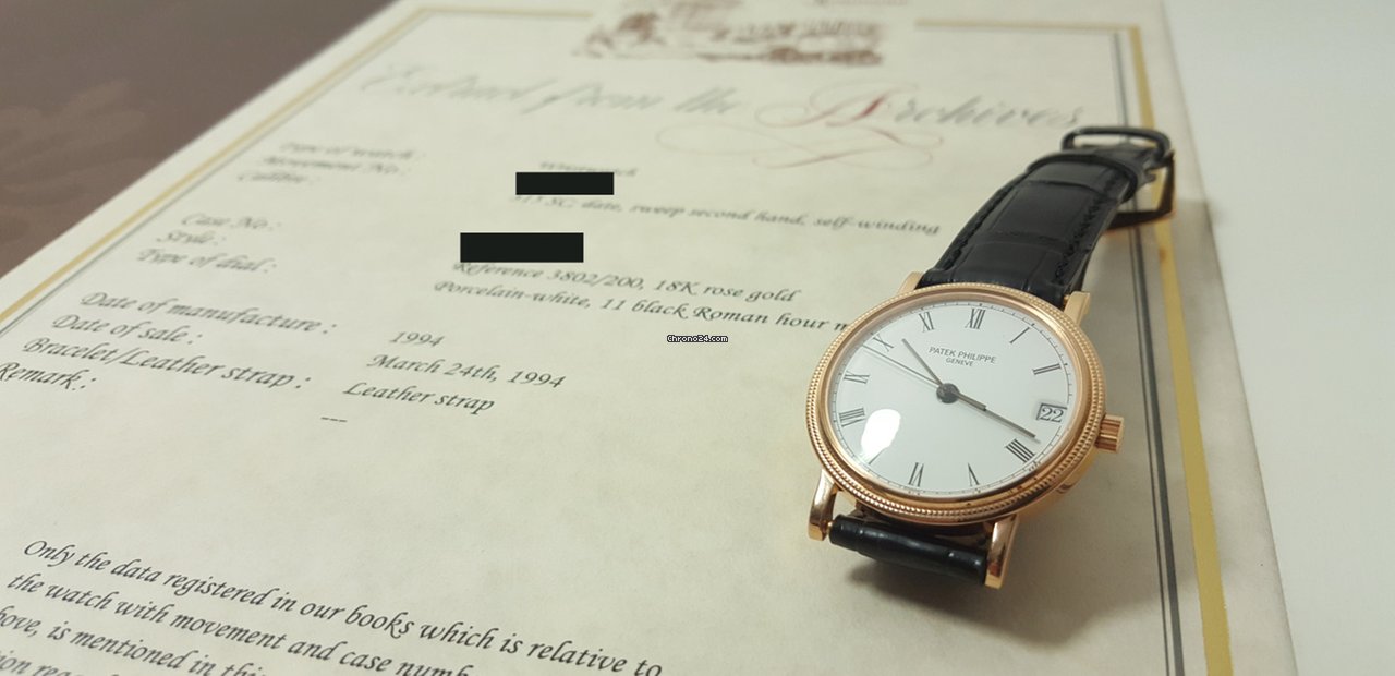 IMG_9081 Patek Philippe Calatrava Mens watch Unisex Automatic Rose gold 3802 200 Replica 8