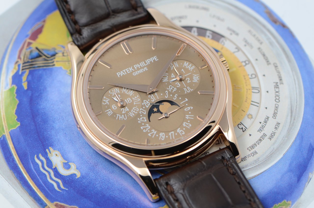 IMG_9081 Patek Philippe Perpetual Calendar Mens watch Unisex Automatic Rose gold 5140R-001 Replica 8