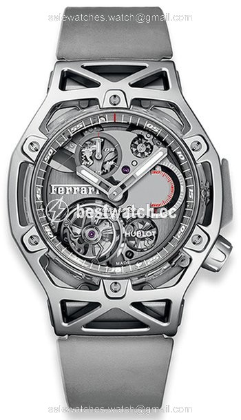 Hublot Techframe Ferrari Tourbillon Chronograph Mens watch Unisex Manual winding White gold 408.JW.0123.RX