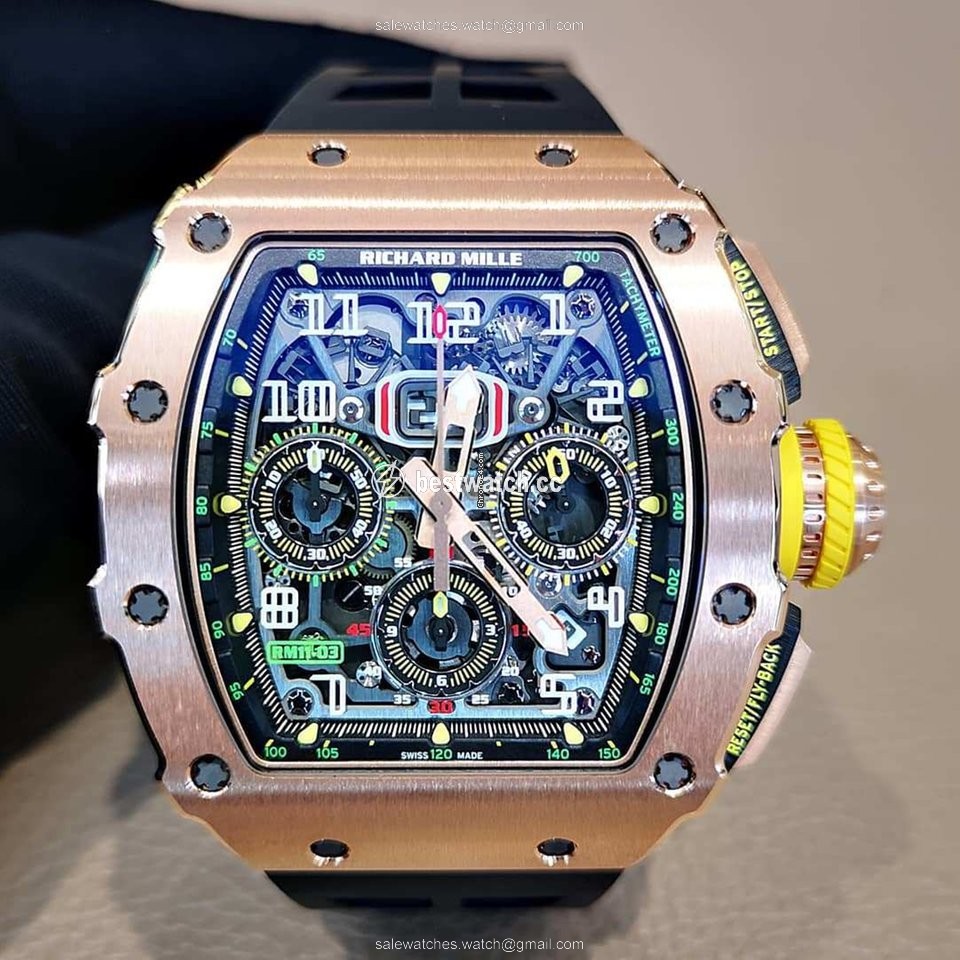 Richard Mille RM 011 Mens watch Unisex Automatic Rose gold Richard Mille Rm11-03 Full Rose gold
