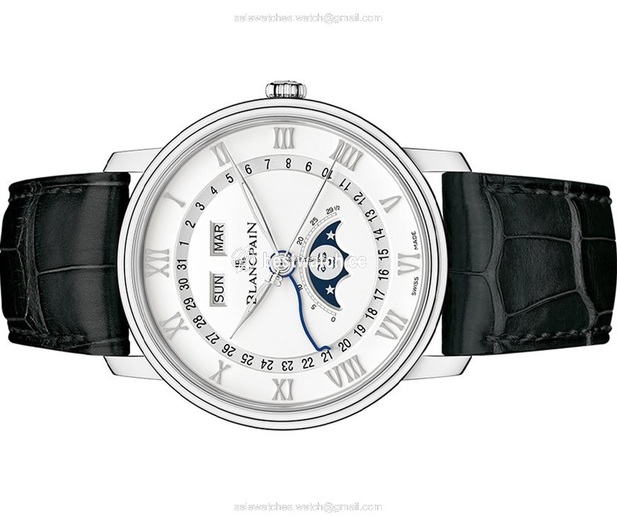 Blancpain Villeret Quantieme Complet Mens watch Unisex Automatic Steel 6654a-1127-55b