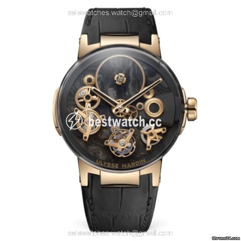 Ulysse Nardin Mens watch Unisex Manual winding Rose gold 1766-176LE CARB