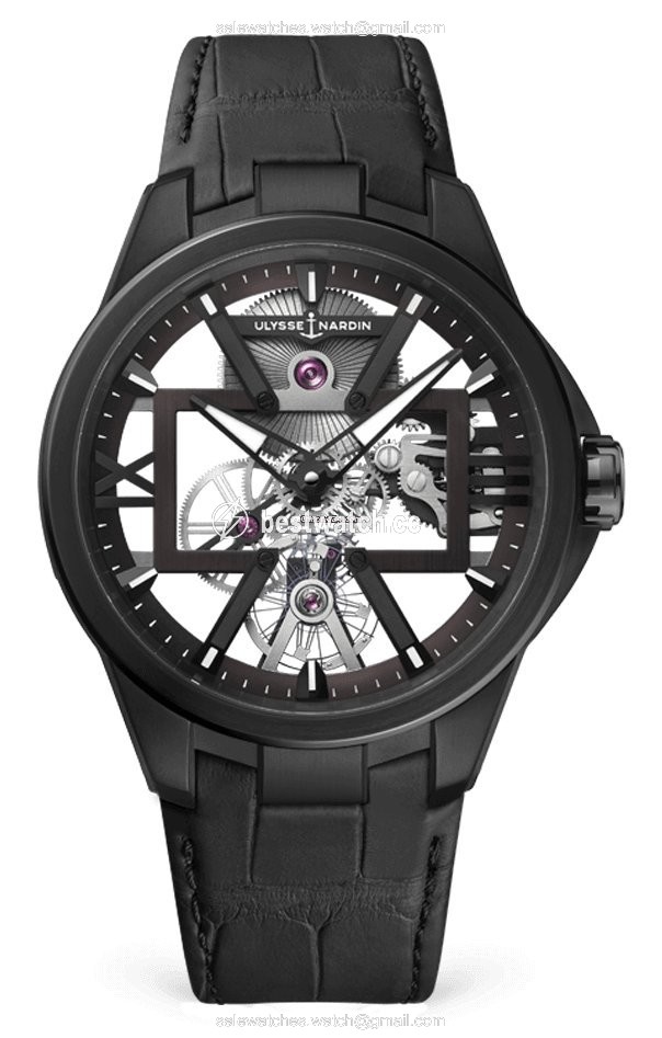 Ulysse Nardin Mens watch Unisex Manual winding Titanium 3713-260 BLACK