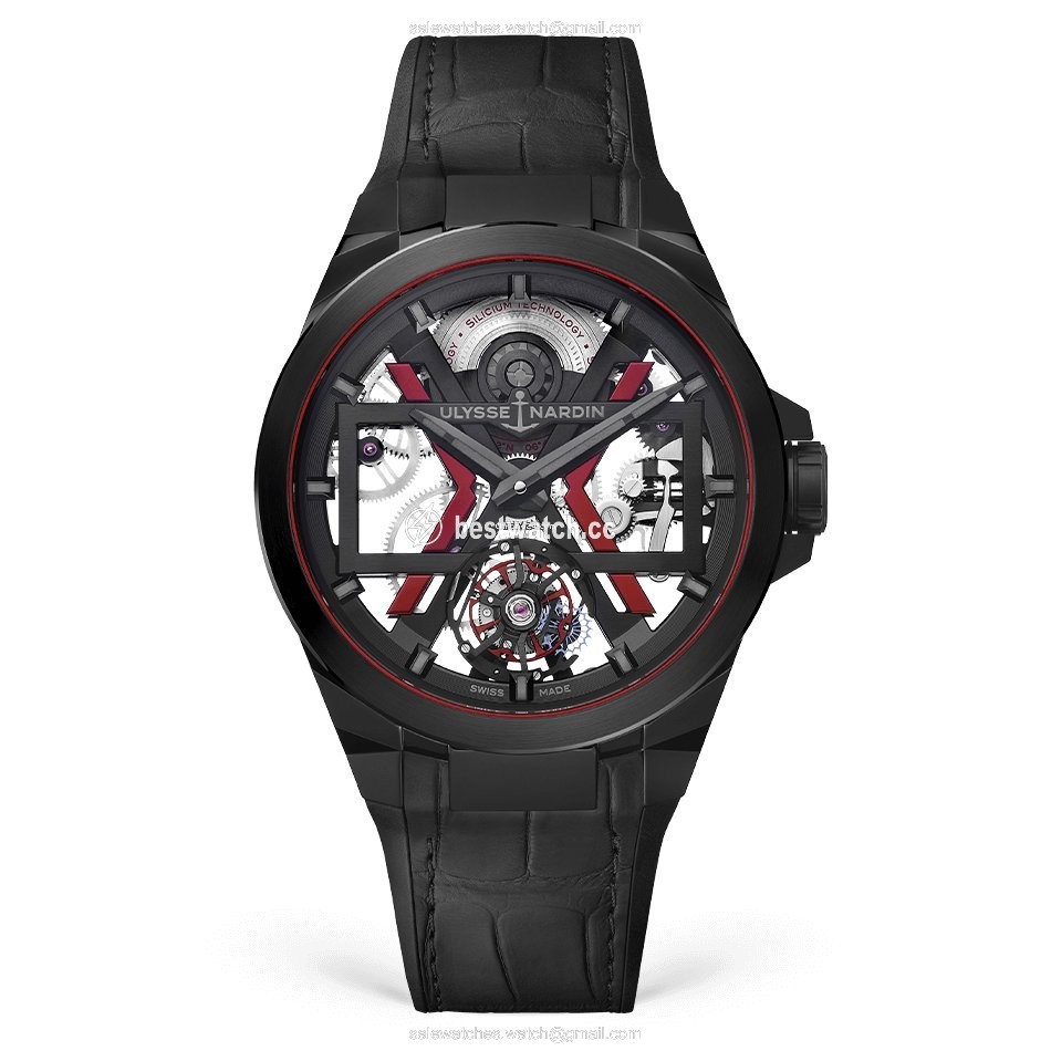 Ulysse Nardin Mens watch Unisex Automatic Titanium 1723-400 BLACK