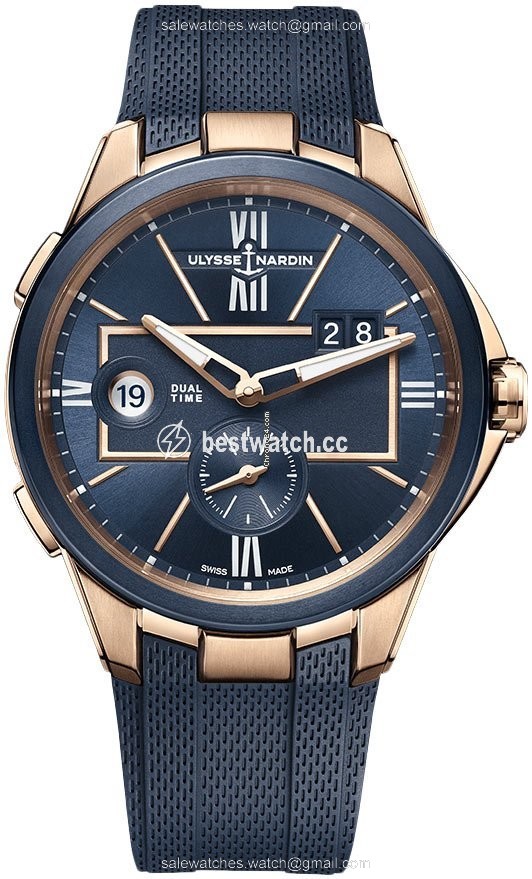 Ulysse Nardin Executive Dual Time Mens watch Unisex Automatic Rose gold 242-20-3 43