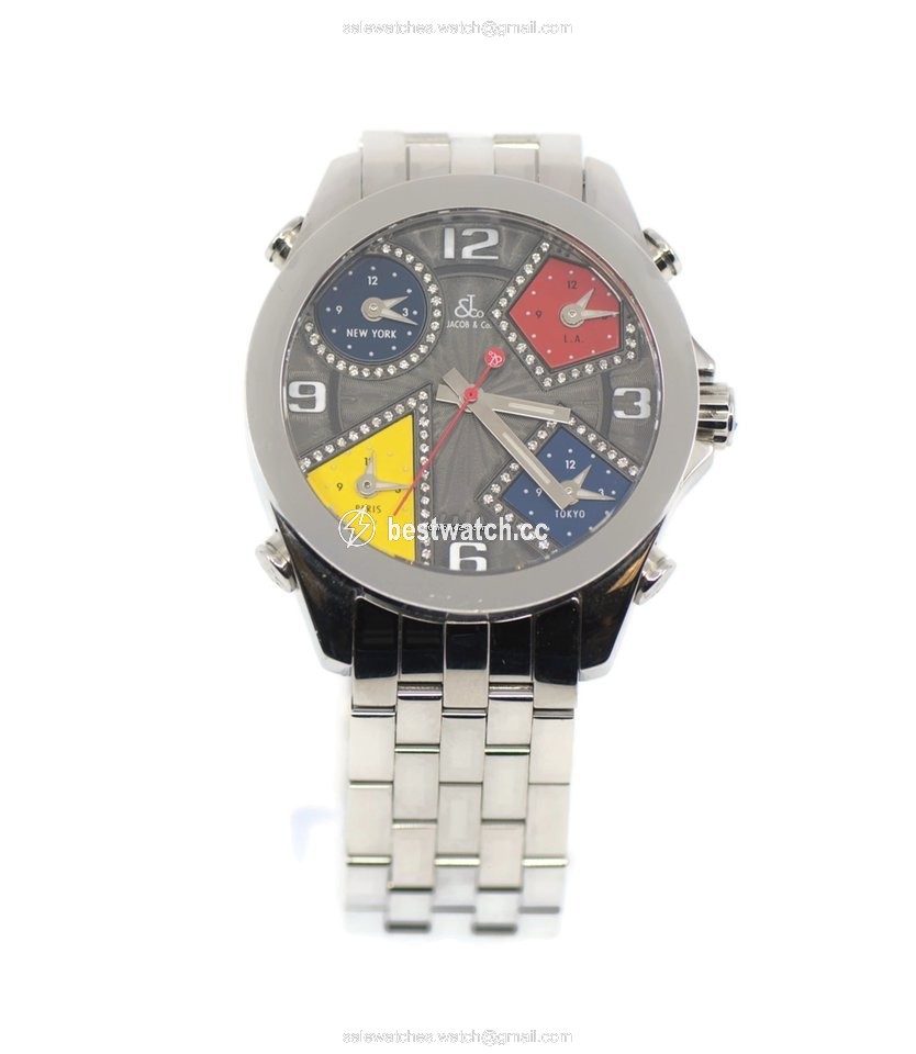 Jacob & Co. Five Time Zone Mens watch Unisex Quartz Steel JCM-58DA