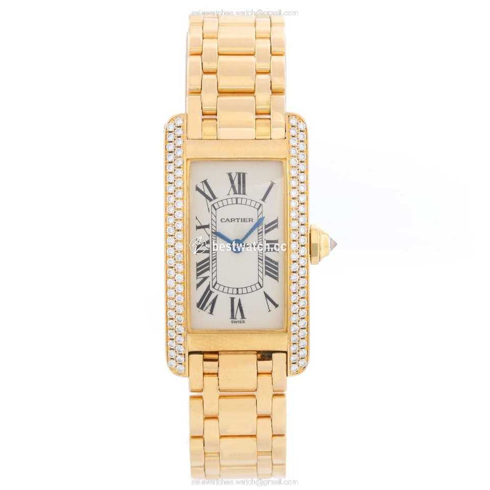 Cartier Tank Americaine Womens watch Quartz Yellow gold WB7012K2