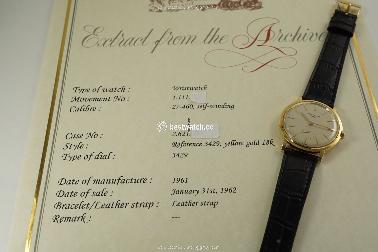 Patek Philippe Calatrava Mens watch Unisex Automatic Yellow gold 3429
