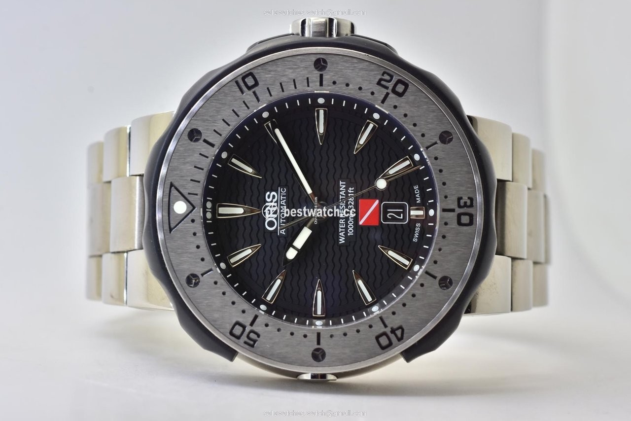 Oris ProDiver Date Mens watch Unisex Automatic Titanium 01 733 7646 7184-Set