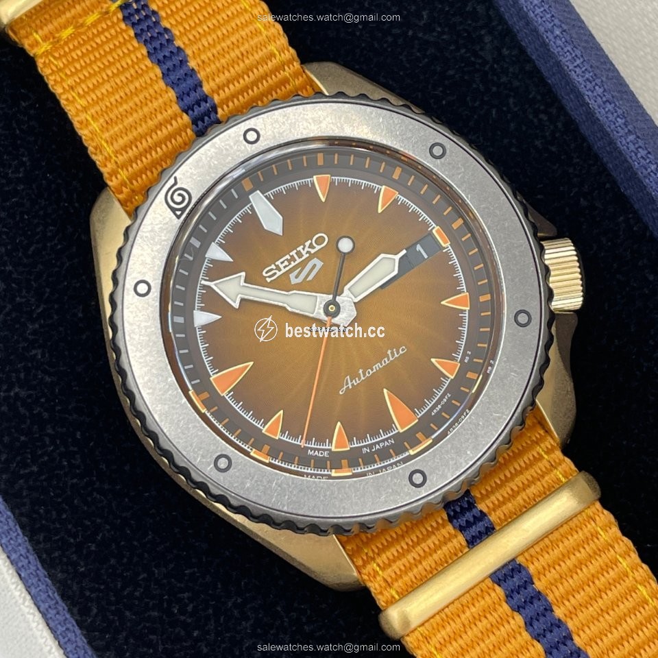 Seiko 5 Sports Mens watch Unisex Automatic Gold Steel SBSA092