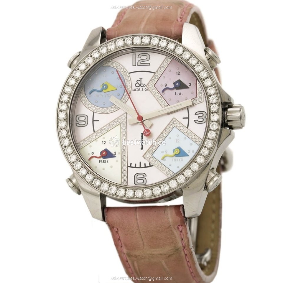 Jacob & Co. Five Time Zone Mens watch Unisex Quartz Steel JC-24