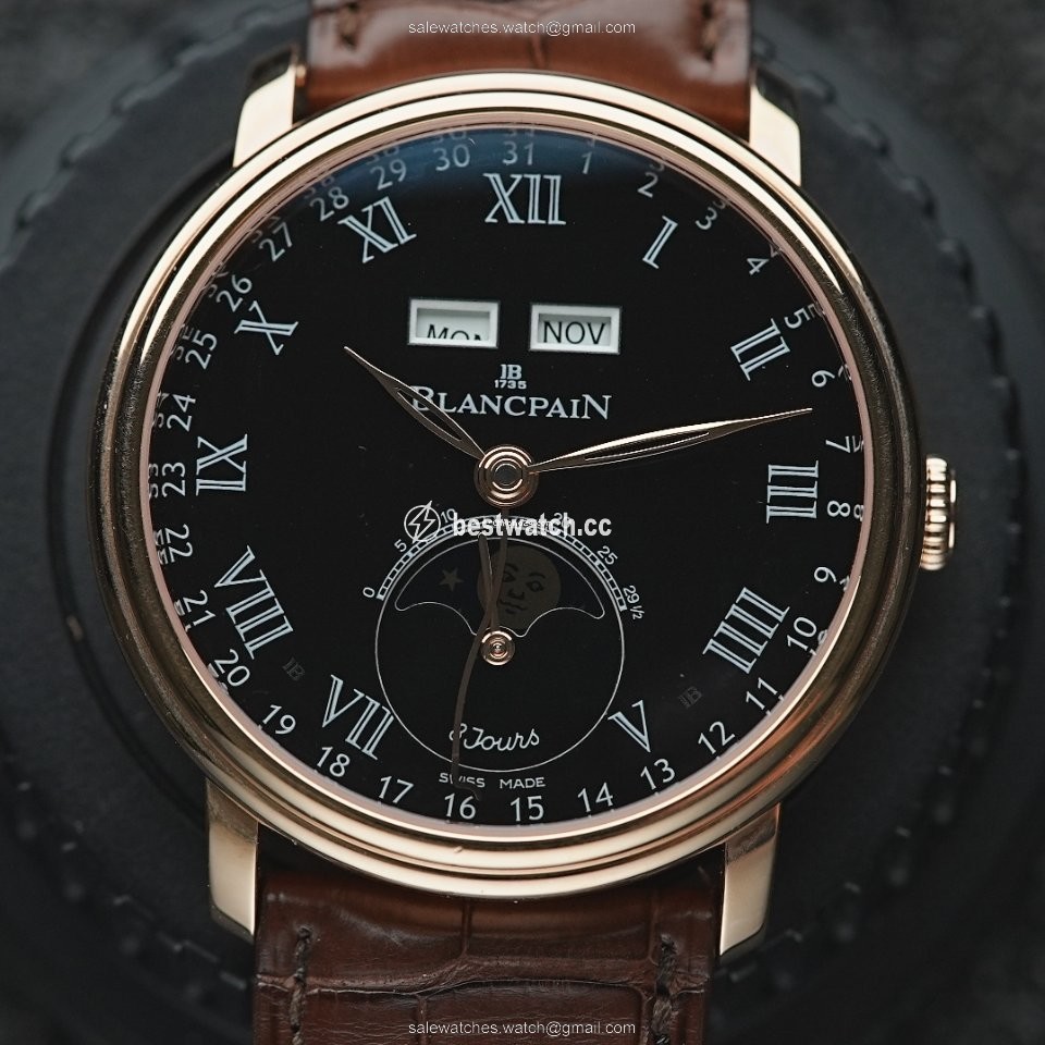 Blancpain Villeret Quantieme Complet Mens watch Unisex Automatic Rose gold 6639-3637-55b