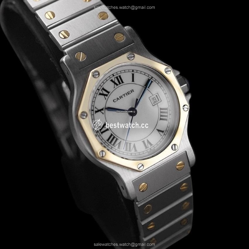 Cartier Santos Mens watch Unisex Automatic Gold Steel 8275ST
