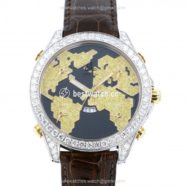 Jacob & Co. Five Time Zone Quartz Steel JC-47SBYDC