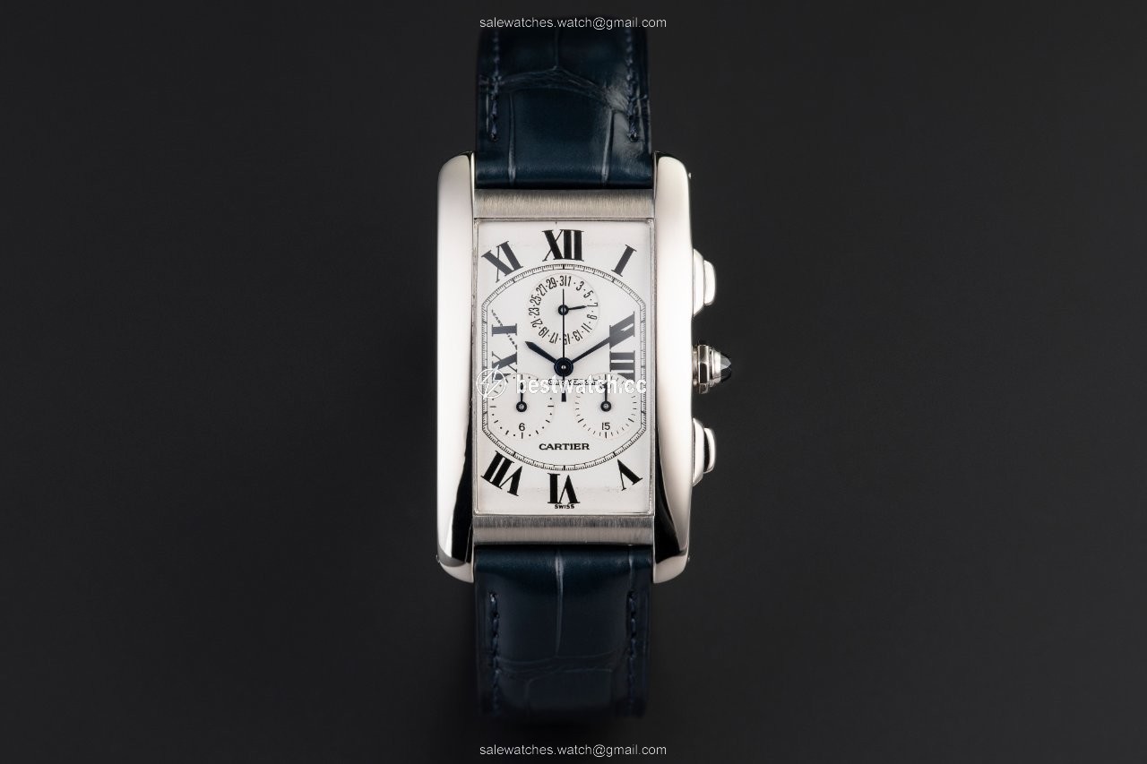 Cartier Tank Americaine Mens watch Unisex Quartz White gold 2312