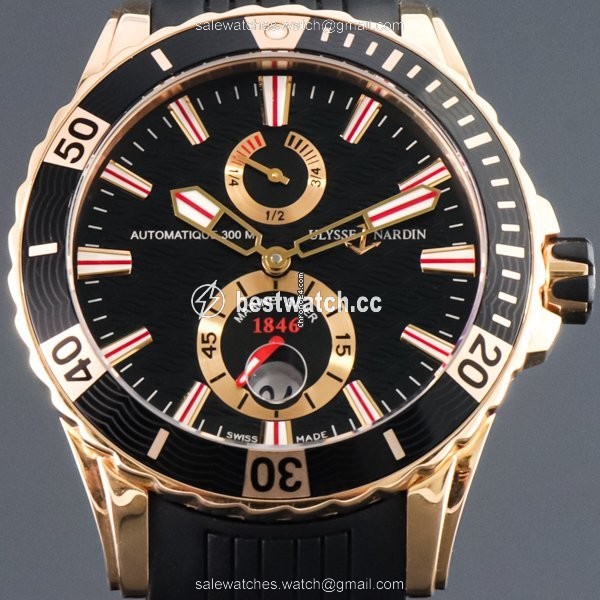 Ulysse Nardin Diver Chronometer Mens watch Unisex Automatic Rose gold 266-10-3 92