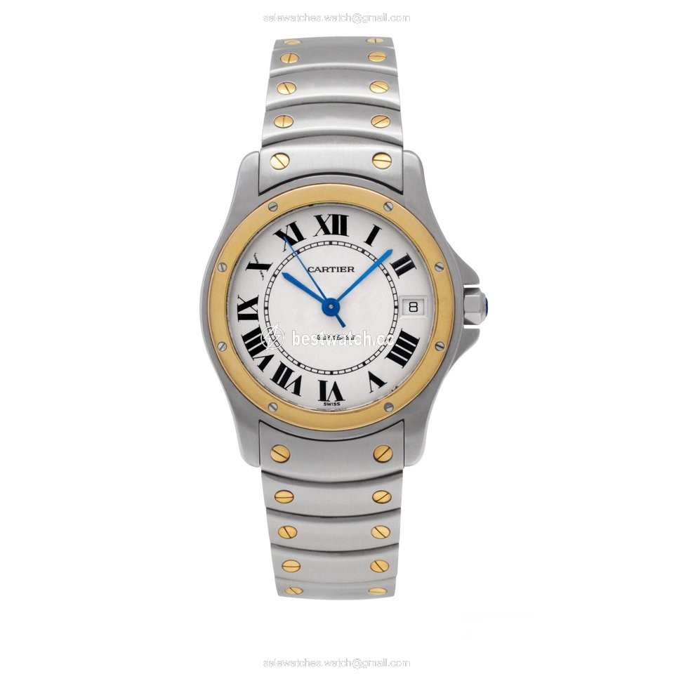 Cartier Santos Mens watch Unisex Automatic Gold Steel 1910