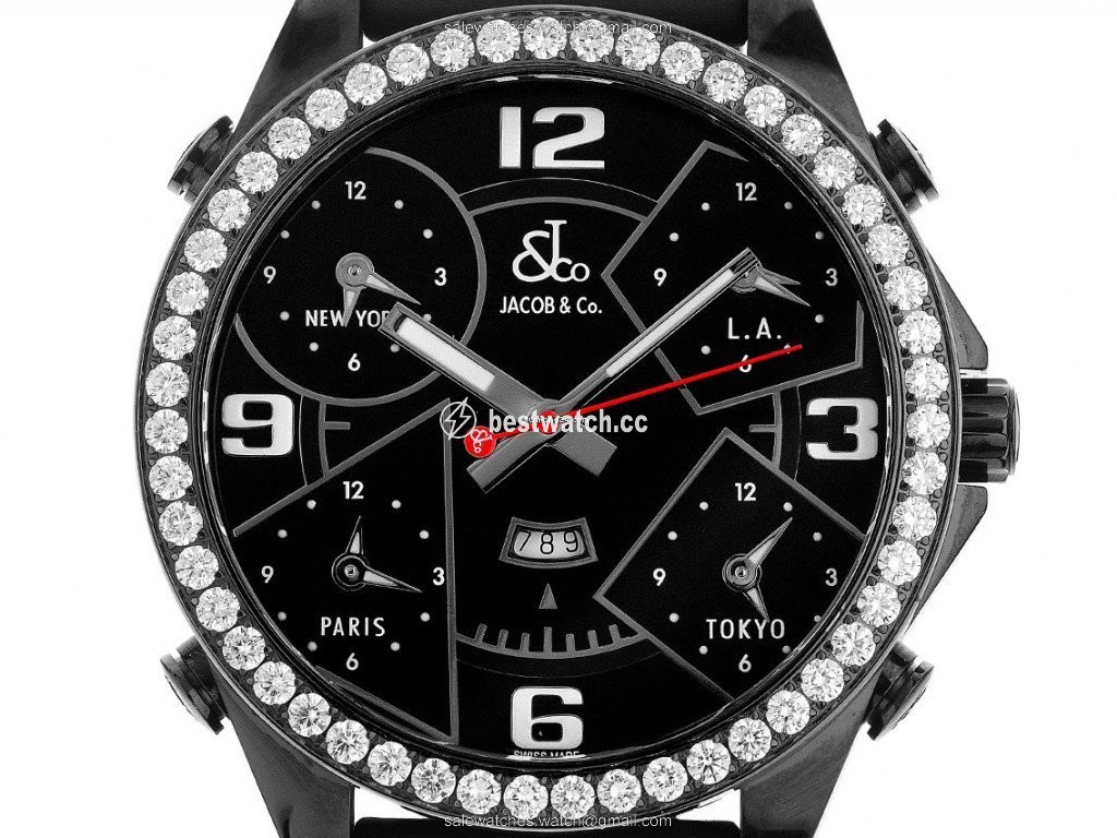 Jacob & Co. Five Time Zone Mens watch Unisex Quartz Steel 5U1W9279